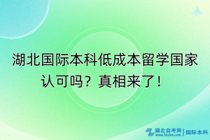 湖北國(guó)際本科低成本留學(xué)國(guó)家認(rèn)可嗎？真相來(lái)了！