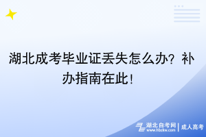 湖北成考畢業(yè)證丟失怎么辦？補(bǔ)辦指南在此！