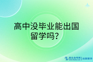 高中沒(méi)畢業(yè)能出國(guó)留學(xué)嗎？