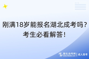 剛滿18歲能報名湖北成考嗎？考生必看解答！
