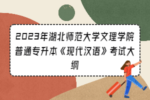 2023年湖北師范大學(xué)文理學(xué)院普通專升本《現(xiàn)代漢語》考試大綱