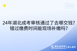 24年湖北成考審核通過了去哪交錢？錯過繳費時間能現(xiàn)場補繳嗎？