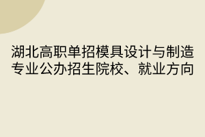 湖北高職單招模具設(shè)計(jì)與制造專(zhuān)業(yè)公辦招生院校、就業(yè)方向