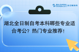 湖北全日制自考本科哪些專業(yè)適合考公？熱門專業(yè)推薦！