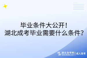 畢業(yè)條件大公開！湖北成考畢業(yè)需要什么條件？