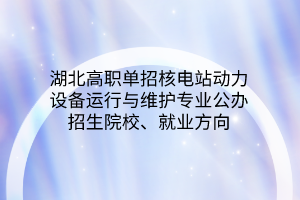 湖北高職單招核電站動力設(shè)備運(yùn)行與維護(hù)專業(yè)公辦招生院校、就業(yè)方向