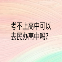 考不上高中可以去民辦高中嗎？