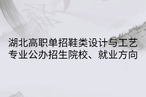 湖北高職單招鞋類設(shè)計(jì)與工藝專業(yè)公辦招生院校、就業(yè)方向
