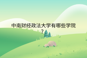 中南財經(jīng)政法大學(xué)有哪些學(xué)院？