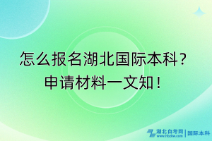 怎么報(bào)名湖北國(guó)際本科？申請(qǐng)材料一文知！