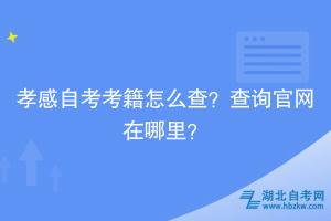 孝感自考考籍怎么查？查詢官網(wǎng)在哪里？