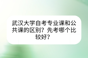 武漢大學(xué)自考專業(yè)課和公共課的區(qū)別？先考哪個(gè)比較好？