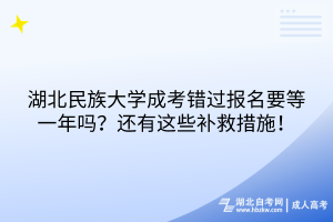 湖北民族大學(xué)成考錯過報名要等一年嗎？還有這些補救措施！