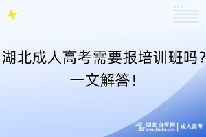 湖北成人高考需要報(bào)培訓(xùn)班嗎？一文解答！
