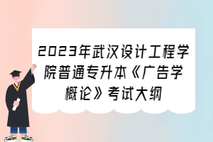 2023年武漢設(shè)計工程學(xué)院普通專升本《廣告學(xué)概論》考試大綱