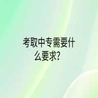 考取中專需要什么要求？