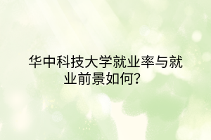 華中科技大學(xué)就業(yè)率與就業(yè)前景如何？