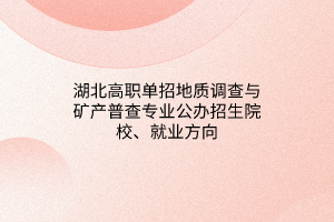 湖北高職單招地質(zhì)調(diào)查與礦產(chǎn)普查專(zhuān)業(yè)公辦招生院校、就業(yè)方向