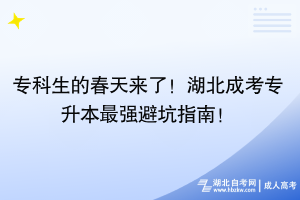 專科生的春天來了！湖北成考專升本最強避坑指南！