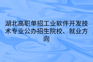 湖北高職單招工業(yè)軟件開(kāi)發(fā)技術(shù)專(zhuān)業(yè)公辦招生院校、就業(yè)方向