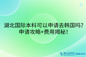 湖北國際本科可以申請(qǐng)去韓國嗎？申請(qǐng)攻略+費(fèi)用揭秘！