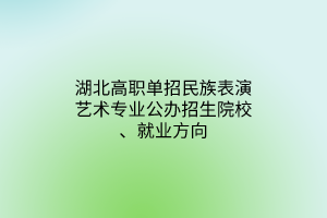 湖北高職單招民族表演藝術(shù)專業(yè)公辦招生院校、就業(yè)方向