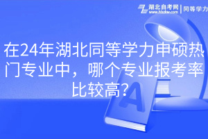 在24年湖北同等學(xué)力申碩熱門專業(yè)中，哪個(gè)專業(yè)報(bào)考率比較高？