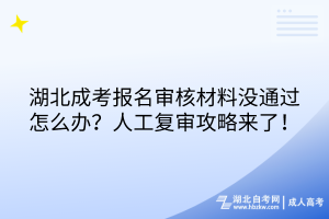 湖北成考報(bào)名審核材料沒通過(guò)怎么辦？人工復(fù)審攻略來(lái)了！