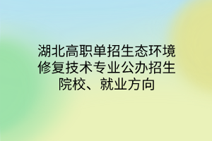 湖北高職單招生態(tài)環(huán)境修復(fù)技術(shù)專業(yè)公辦招生院校、就業(yè)方向