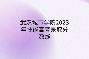 武漢城市學(xué)院2023年技能高考錄取分數(shù)線