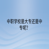 中職學(xué)校是大專還是中專呢？