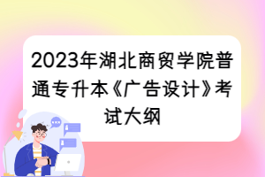 2023年湖北商貿(mào)學(xué)院普通專(zhuān)升本《廣告設(shè)計(jì)》考試大綱