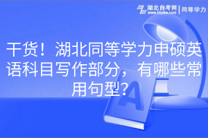 干貨！湖北同等學(xué)力申碩英語科目寫作部分，有哪些常用句型？