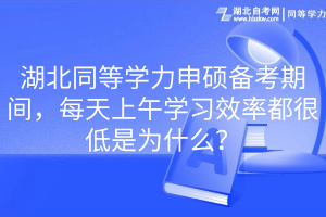 湖北同等學力申碩備考期間，每天上午學習效率都很低是為什么？