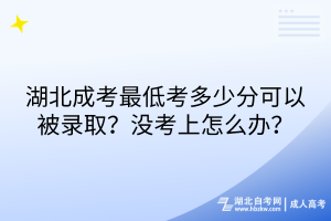湖北成考最低考多少分可以被錄??？沒考上怎么辦？