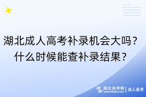 湖北成人高考補(bǔ)錄機(jī)會(huì)大嗎？什么時(shí)候能查補(bǔ)錄結(jié)果？
