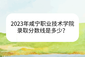 2023年咸寧職業(yè)技術(shù)學(xué)院錄取分數(shù)線是多少？