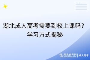 湖北成人高考需要到校上課嗎？學習方式揭秘