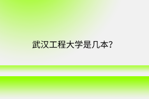 武漢工程大學(xué)是幾本？