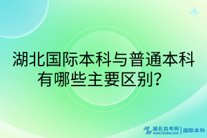 湖北國(guó)際本科與普通本科有哪些主要區(qū)別？