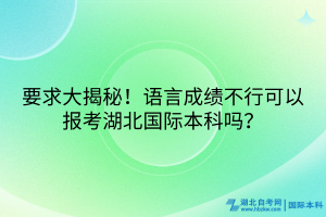 要求大揭秘！語(yǔ)言成績(jī)不行可以報(bào)考湖北國(guó)際本科嗎？