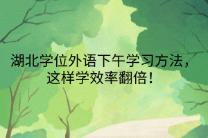 湖北學位外語下午學習方法，這樣學效率翻倍！
