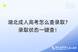 湖北成人高考怎么查錄?。夸浫顟B(tài)一鍵查！