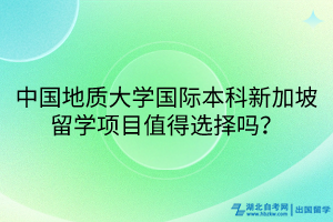 中國地質(zhì)大學國際本科新加坡留學項目值得選擇嗎？