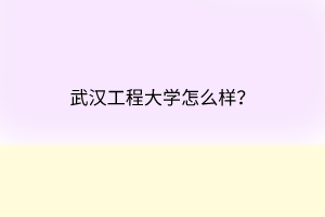 武漢工程大學(xué)怎么樣？