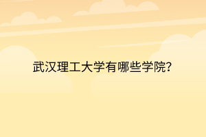 武漢理工大學有哪些學院？