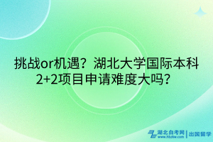 挑戰(zhàn)or機(jī)遇？湖北大學(xué)國(guó)際本科2+2項(xiàng)目申請(qǐng)難度大嗎？