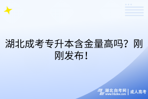 湖北成考專升本含金量高嗎？剛剛發(fā)布！