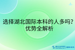 選擇湖北國際本科的人多嗎？優(yōu)勢(shì)全解析