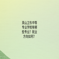 英山衛(wèi)東中等專(zhuān)業(yè)學(xué)校有哪些專(zhuān)業(yè)？就業(yè)方向如何？